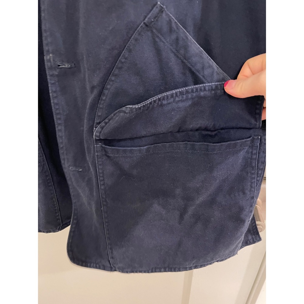 Vintage Gap 90s Fall Flannel Lined Barn Jacket Navy Grandpacore Fisherman Cabin - Picture 6 of 8